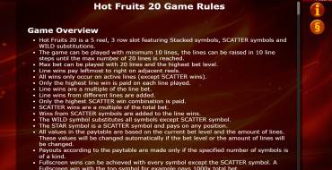 Hot Fruits 20: Regole
