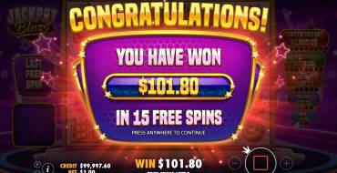 Jackpot Blaze: Vincite