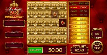Jackpot King Prize Lines: Vincite