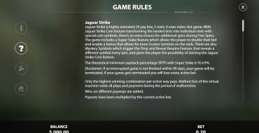 Jaguar Strike: Regole