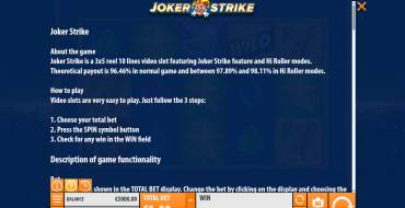 Joker Strike: Regole