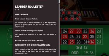 Leander Roulette: Aiuto