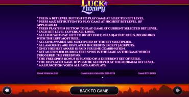 Luck & Luxury: Regole