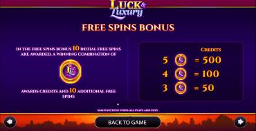 Luck & Luxury: Giri gratis e/o respin