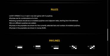 Lucky Streak 3: Regole