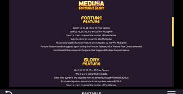 Medusa – Fortune and Glory: Bonus