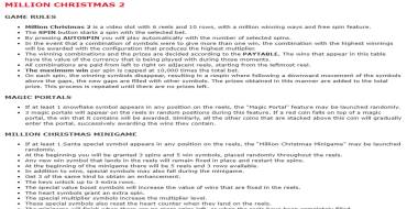 Million Christmas 2: Regole
