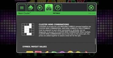 Neon Cluster Wins: Linee