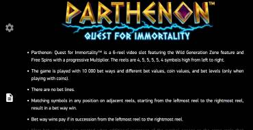Parthenon Quest for Immortality: Regole
