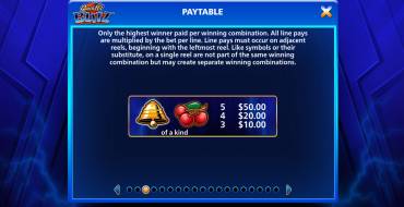 Quick Hit Blitz Blue: Tabella dei pagamenti