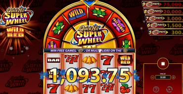 Quick Hit Super Wheel Wild Red: Vincite