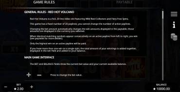 Red Hot Volcano: Regole