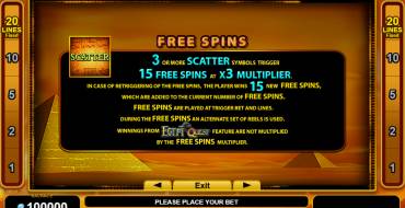 Rise of Ra: Egypt Quest: Giri gratis e/o respin