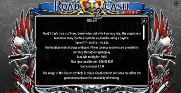 Road 2 Cash Dice: Regole