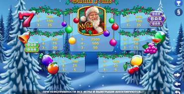 Santas Fruits: Tabella dei pagamenti