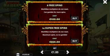 Shadow Raiders MultiMax: Acquisto di un bonus