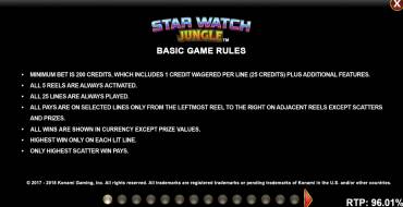 Star Watch Jungle: Regole