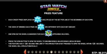 Star Watch Jungle: Giochi bonus