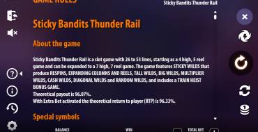 Sticky Bandits Thunder Rail: Regole