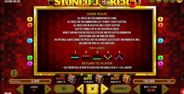 Stoned Joker 5: Regole