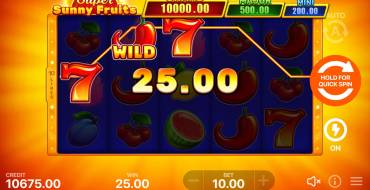 Super Sunny Fruits: Hold and Win: Vincite