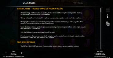 The Wild Wings of Phoenix Deluxe: Regole