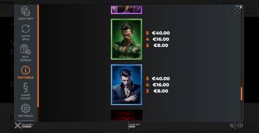 Vampire Riches DoubleMax: Tabella dei pagamenti