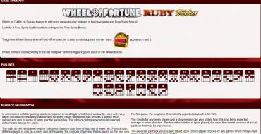 Wheel of Fortune: Ruby Riches: Giri gratis e/o respin