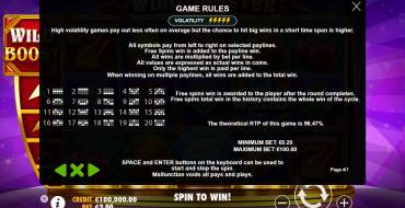 Wild Booster: Linee