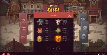 Wild Duel: Tabella dei pagamenti