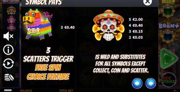 Wild Esqueleto Lightning Chase: Tabella dei pagamenti