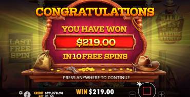 Wild West Gold Blazing Bounty: Vincite