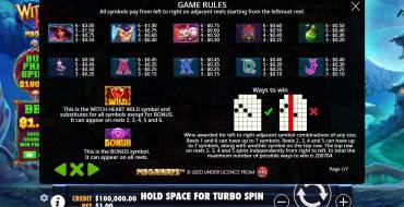 Witch Heart Megaways: Tabella dei pagamenti