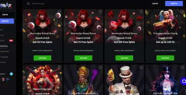 Wednesday Reload Bonus up to €500 at Mirax Casino: Casinò online Mirax