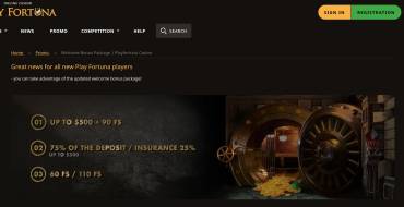 Up to 110 FS on your third deposit from Play Fortuna Casino: Sito web di Play Fortuna