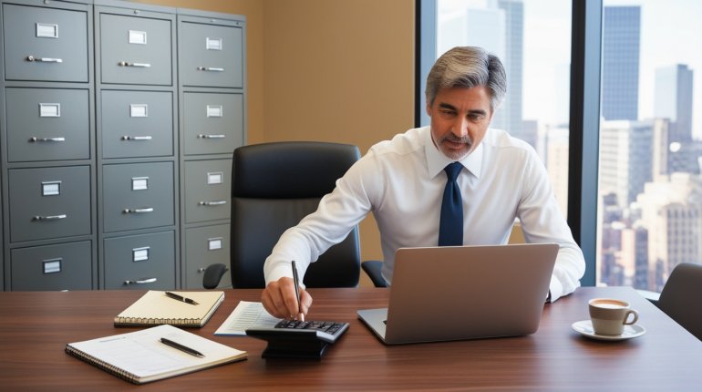 un manager di casinò online in un ufficio