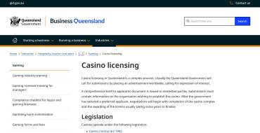 Queensland Office of Liquor and Gaming Regulation: Sito web del governo del Queensland