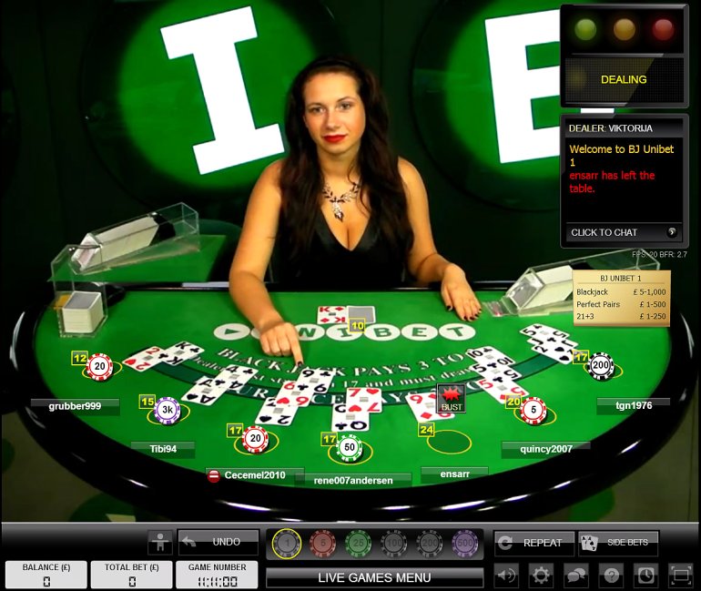Blackjack dal vivo (Blackjack live)